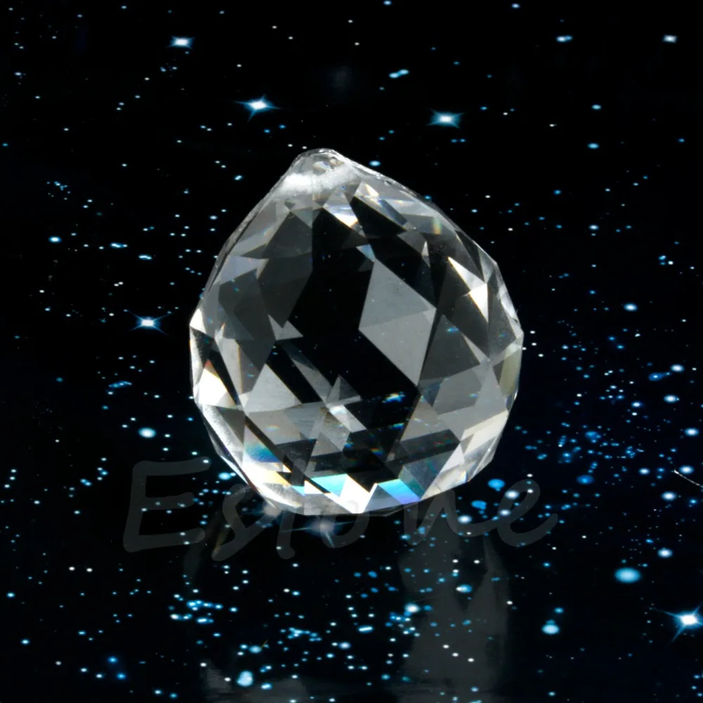 

40mm Clear Crystal Ball Lamp Prisms Part Wedding Decor Hanging Pendant -B119