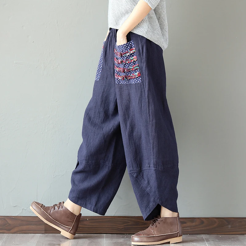 2018 Spring Summer Loose Casual Ankle Length Pants High