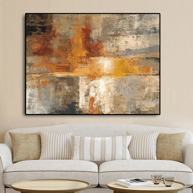 Abstract Nordic Style Gold Oil Painting on Canvas Posters and Prints