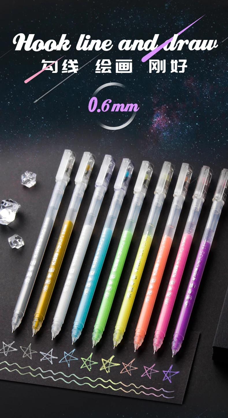 Высокий свет маркер для рисования ручка 9 цветов Набор художественный эскиз аниме ручная роспись ручка металлические маркеры ручки