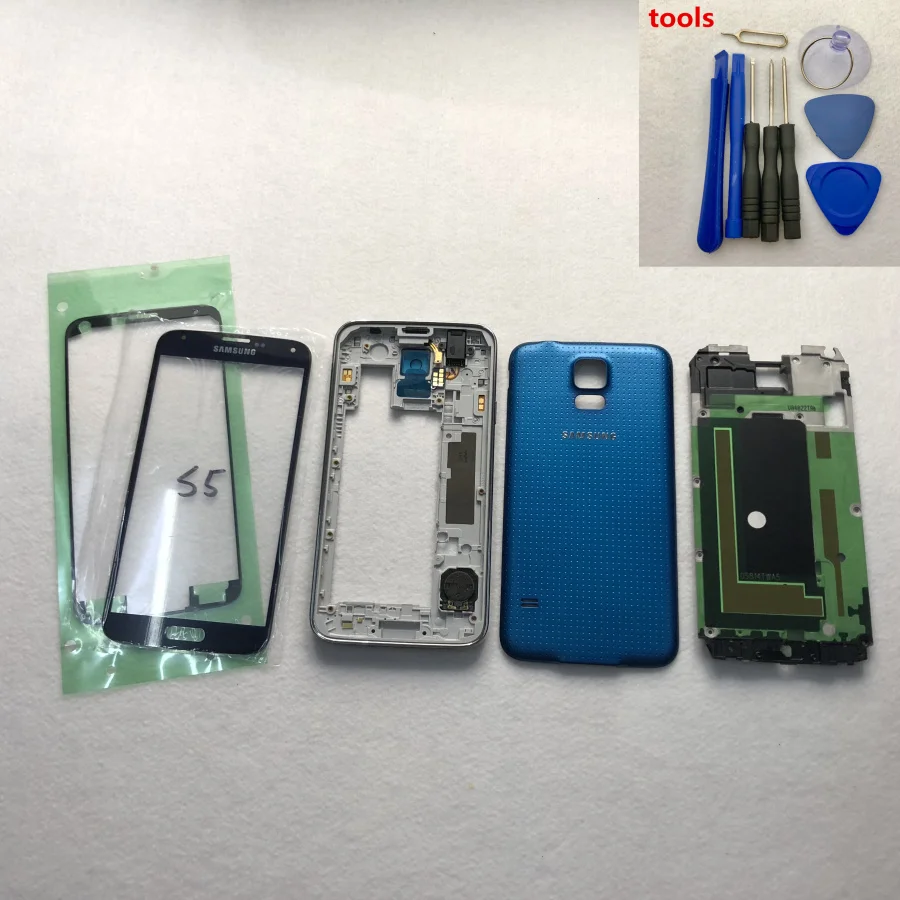 Чехол для Samsung Galaxy S5 i9600 G900F полноразмерный корпус средняя рамка Крышка