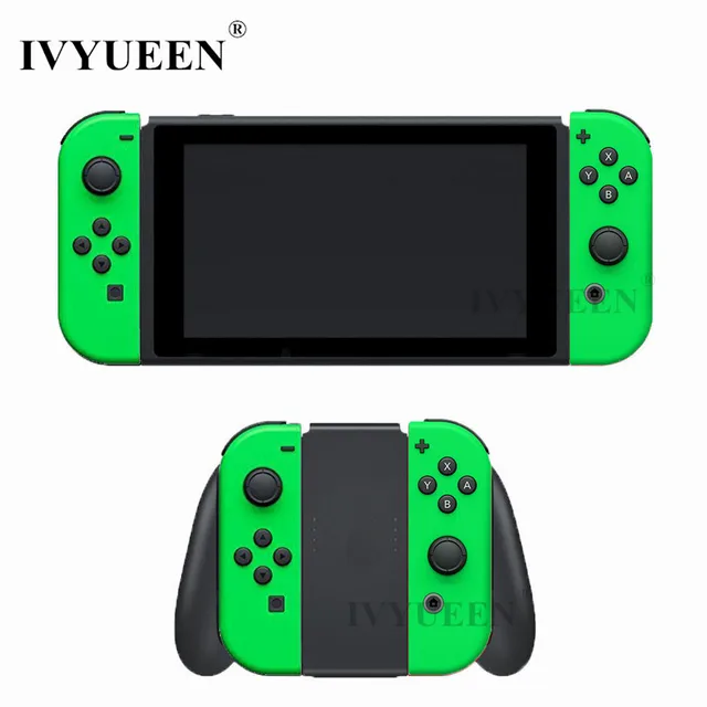 Cheap IVYUEEN for Nintend Switch Joy-Con Neon Green Pink Shell Case for JoyCon Controller Replacement Housing Cover with Middle frame 