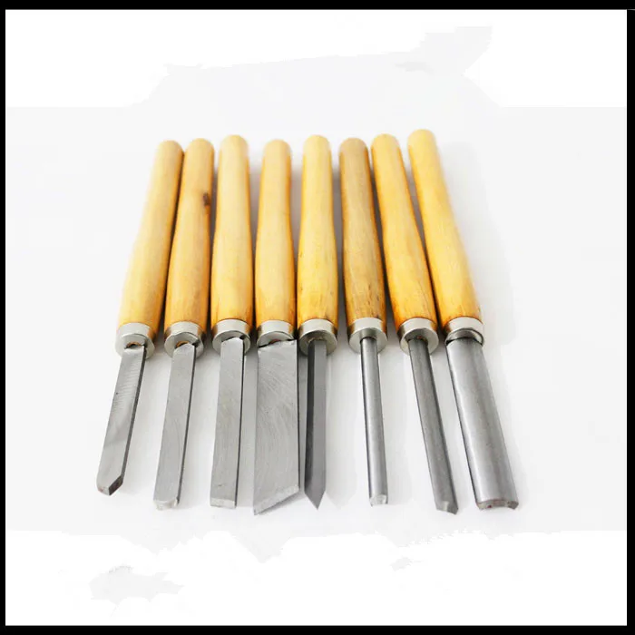 8 Pieces Wood Handles Lathe Chisels Wood Lathe Tool Setin Brackets from Home Improvement on