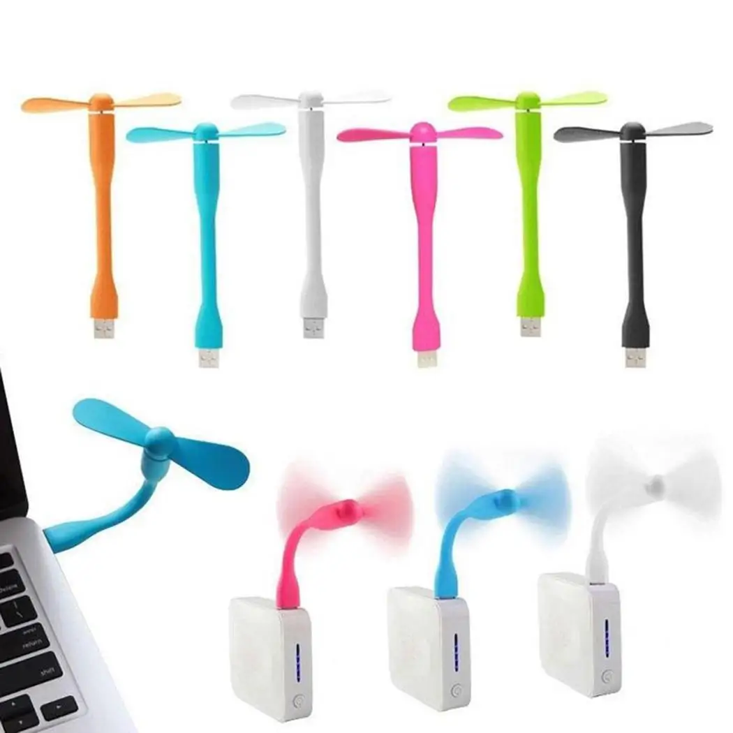 

Cute Portable Flexible Mini USB Fan Bendable Removable USB Gadgets Low Power for Powerbank PC for Laptop For Computer