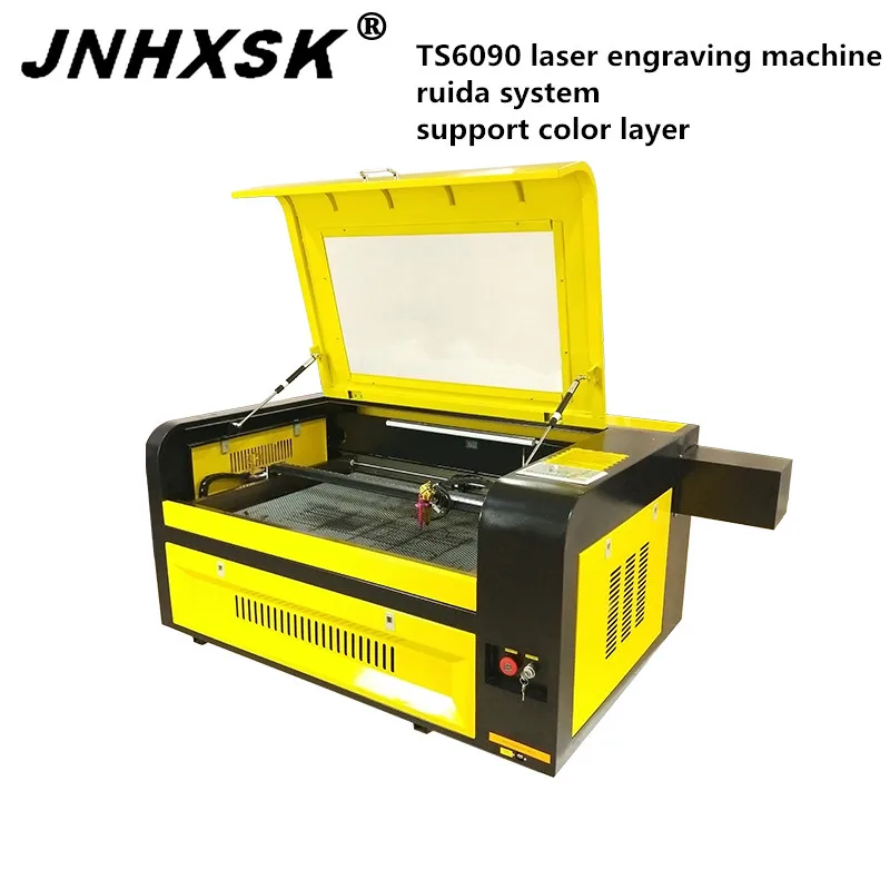 JNHXSK TS6090 80 Вт система Ruida лазерная гравировка режущая машина Поддержка цветного