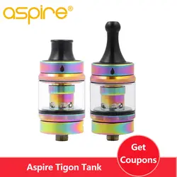 Новый Aspire Tigon бак MTL/DTL 3,5 мл fit 1,2 и 0.4ohm катушки электронные сигареты Vape распылителя Fit Aspire Tigon испаритель сигарет комплект