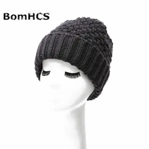 BomHCS New Ladies Beanies Winter Warm Thick Handmade Knitted Cap