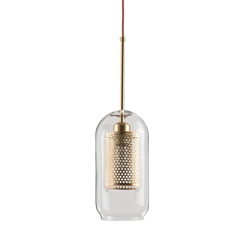 

Postmodern Nordic Iron/Glass ball/Glass Column LED Pendant Lights For Dinning Room kitchen Suspension Luminaire Retro lamp