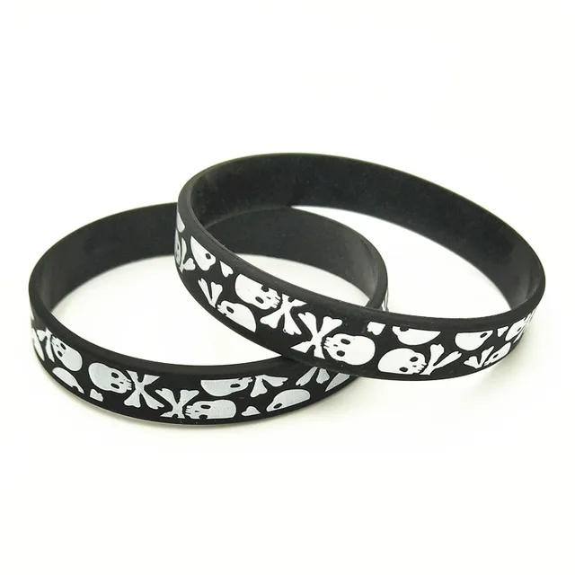 3PCS New Casual Skull Silicone Wristband 3 Colors Sports Rubber Bracelets&Bangles Hiphop Skeleton Charm Armbands Gifts SH272 4
