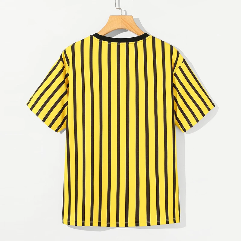 SweatyRocks, мужская полосатая футболка с коротким рукавом, уличная одежда, желтые футболки, модная одежда, летняя одежда для активного отдыха, повседневные мужские футболки