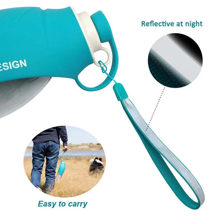 Sudui 650Ml Sport Portable Pet Dog Water Bottle Expandable Silicone Travel Dispenser Pet Cat Dog Bowl Feeder Tray For Drinking  (6)