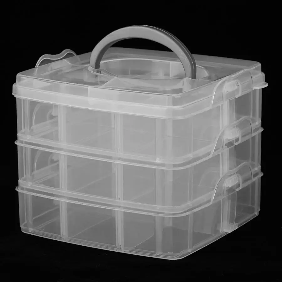 

Jewelry sorting box can be split partition Organizer Transparent debris Hardware fittings Fishing gear Home needlework storage