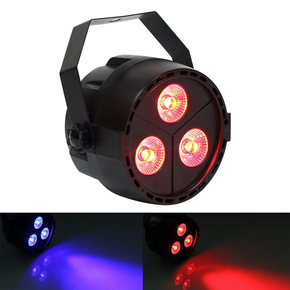 

EU Plug 15W 3 LEDs RGB Purple Par Light Auto Mode Cylinder Stage Effect Lighting For Disco Party Club Wedding Outdoor Sporting