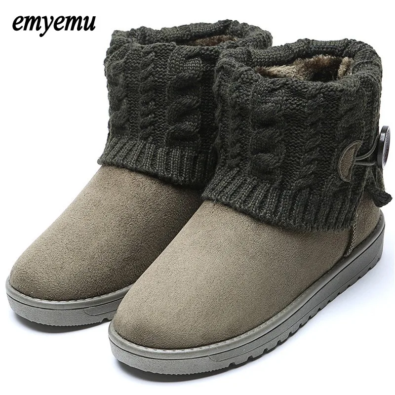 

6 color Women Boots Warm Fur Cotton Winter Shoes High Quality Cozy Women's Soft Ankle Snow Boots Flat Shoes Woman