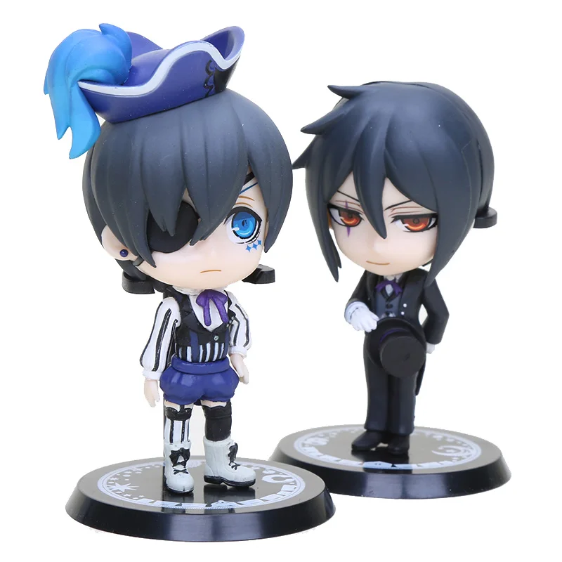 

2pcs/set Anime Black Butler Ciel Sebastian Q Version PVC Action Figures Collectible Model Toy Dolls 10cm