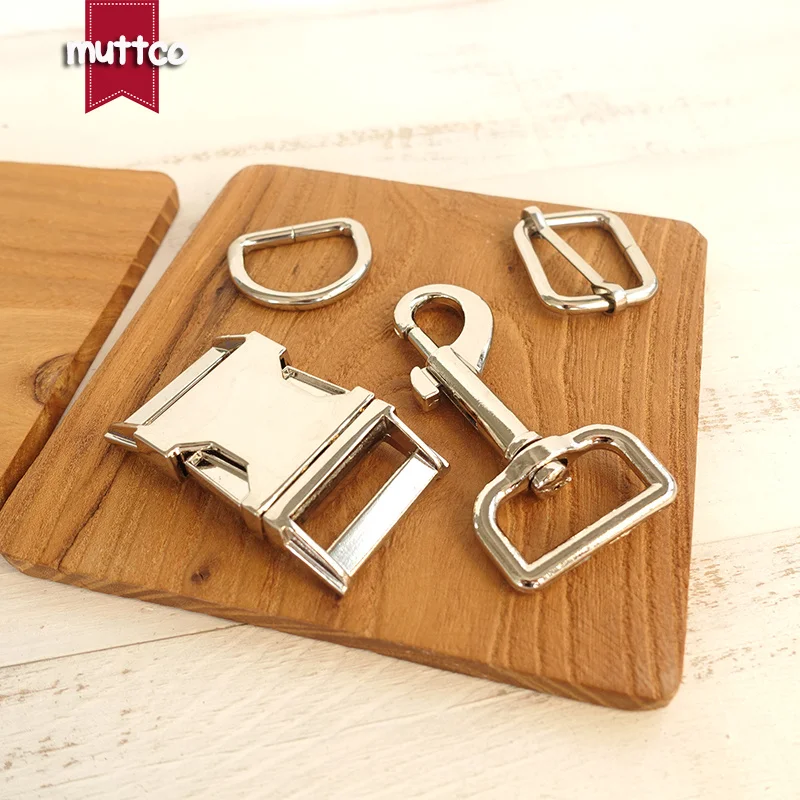

(metal buckle+adjust buckle+D ring+metal dog clasp/set) Retailing environmental silver accessory 25mm metal DIY dog accessories