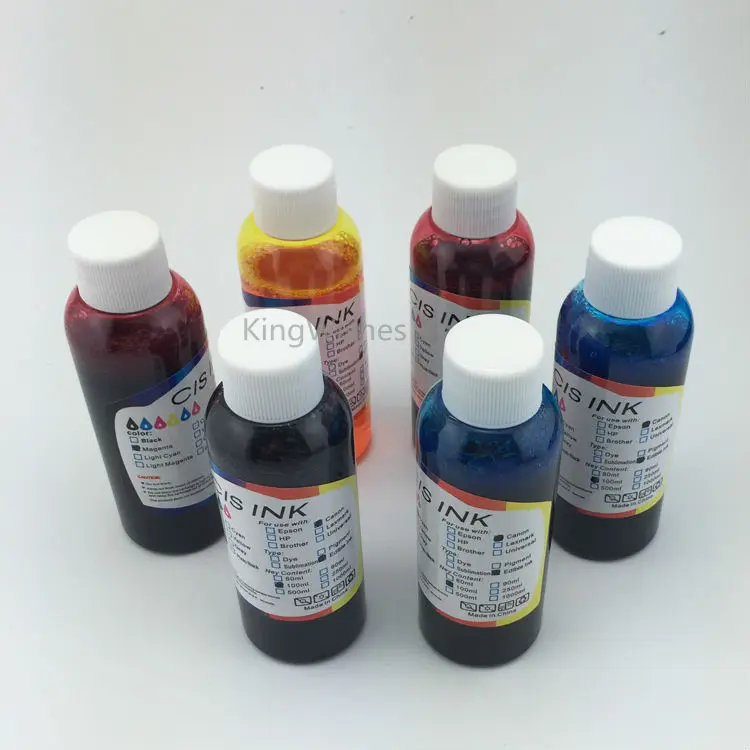 

Free Shipping 100ML x 6 Color T0811 T0812 T0813 T0814 T0815 T0816 Edible Ink For Epson 1410 Inkjet Printer