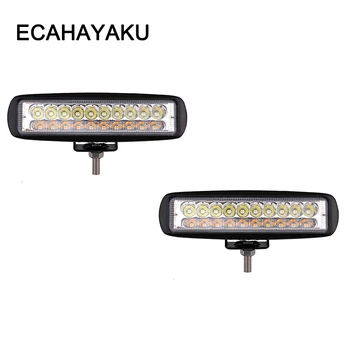 

ECAHAYAKU 2x 6 inch 60W LED Work Light bar for Motorcycle Tractor Boat Off Road 4WD 4x4 Truck SUV ATV Spotlight 12v 24v fog lamp