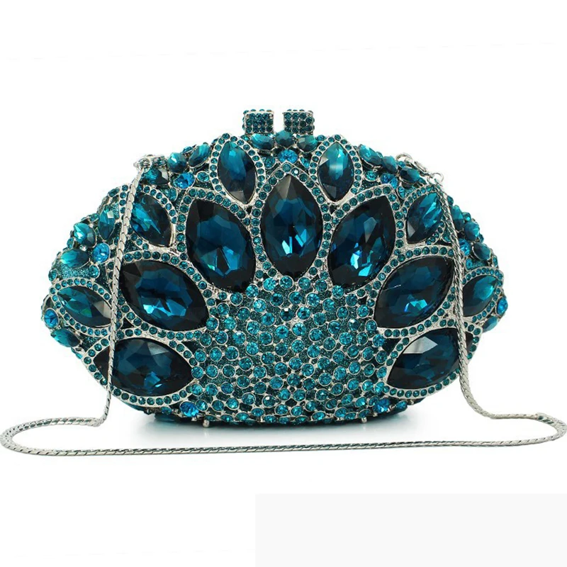 European and American Style Gemstone Women Clutch Bag Luxury Crystal