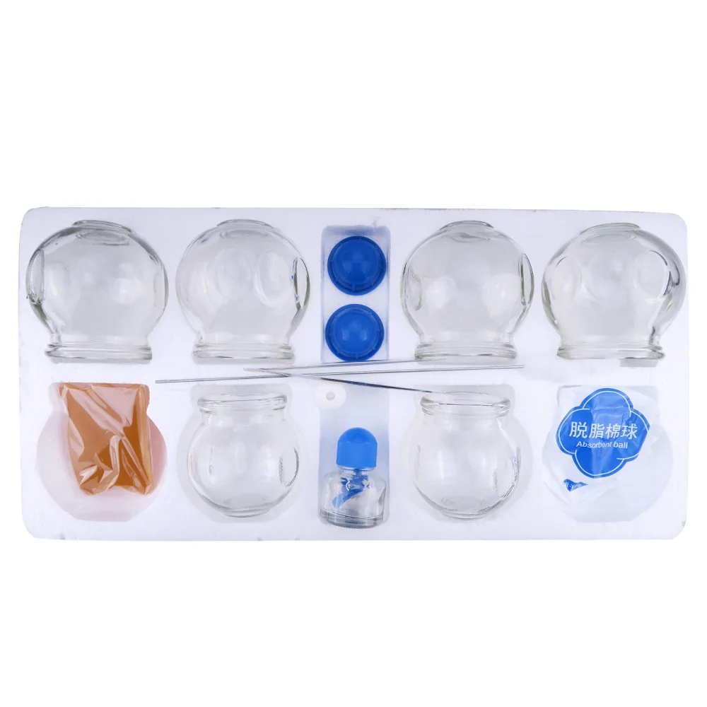 6Pcs Glass material Massage Cupping Cupping Therapy Cellulite Vacuum Cups Body Massager Cellulite Cupping Set