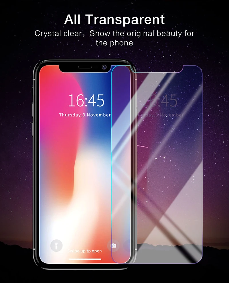 Закаленное стекло 9H Защитная пленка для экрана iPhone 11 Pro Max XS XR X 8 7 6 6S Plus 5 5S SE 2.5D Arc Edge