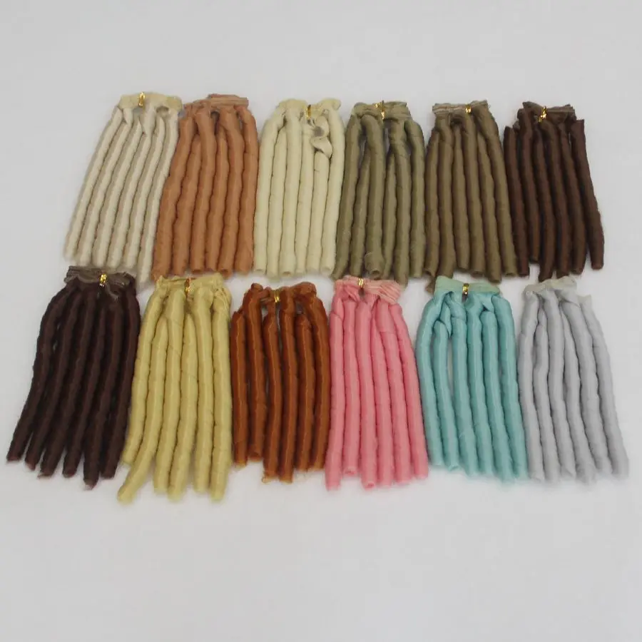 

1PC 15CM*100CM Fashion Rainbow Multicolor Handmake High Temperature BJD Doll Hair Wavy Wigs Curly Wig For 1/3 1/4 Doll Gifts