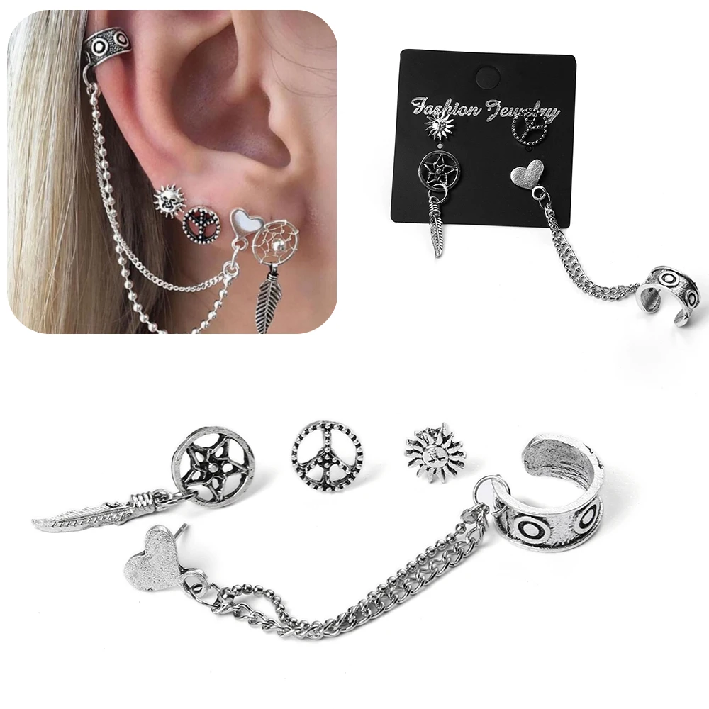 Новинка женские серьги клипсы Eearring с кисточками и звездами корейские ювелирные