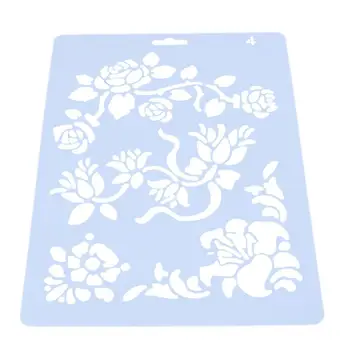 

Plastic Theme Lace Template Ruler DIY Photo Album Kids Handmade Art Drawing Scrapbooking Tool Monthly Rose Hollow Stencil Card