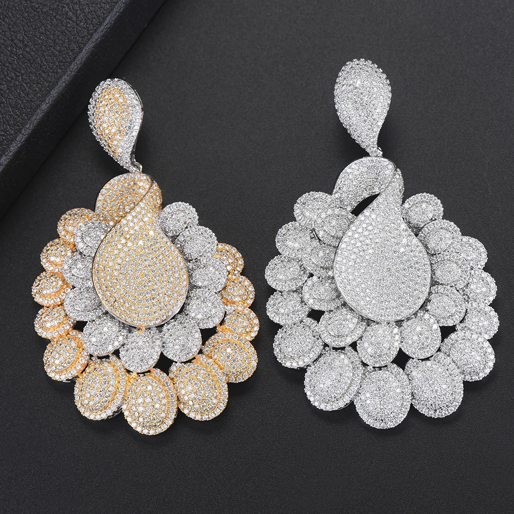 

missvikki Exclusive Customization Luxury Water Shape Pendant Earrings 2 Colors Sterling Silver Top Quality Fashion Accessories