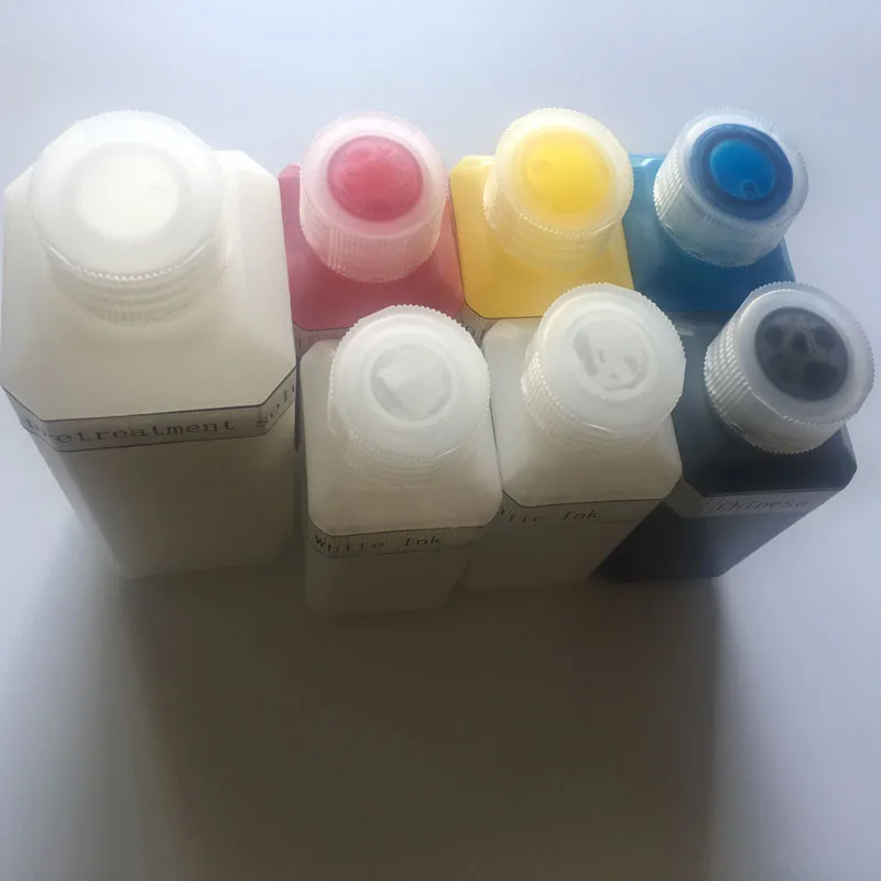 

Textile ink and pretreatment ink for both black and light color t-shirt printing