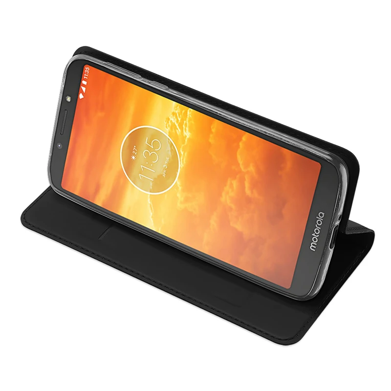 Люксовый Телефон чехол для телефона Motorola E5 Play из кожи с магнитной откидной