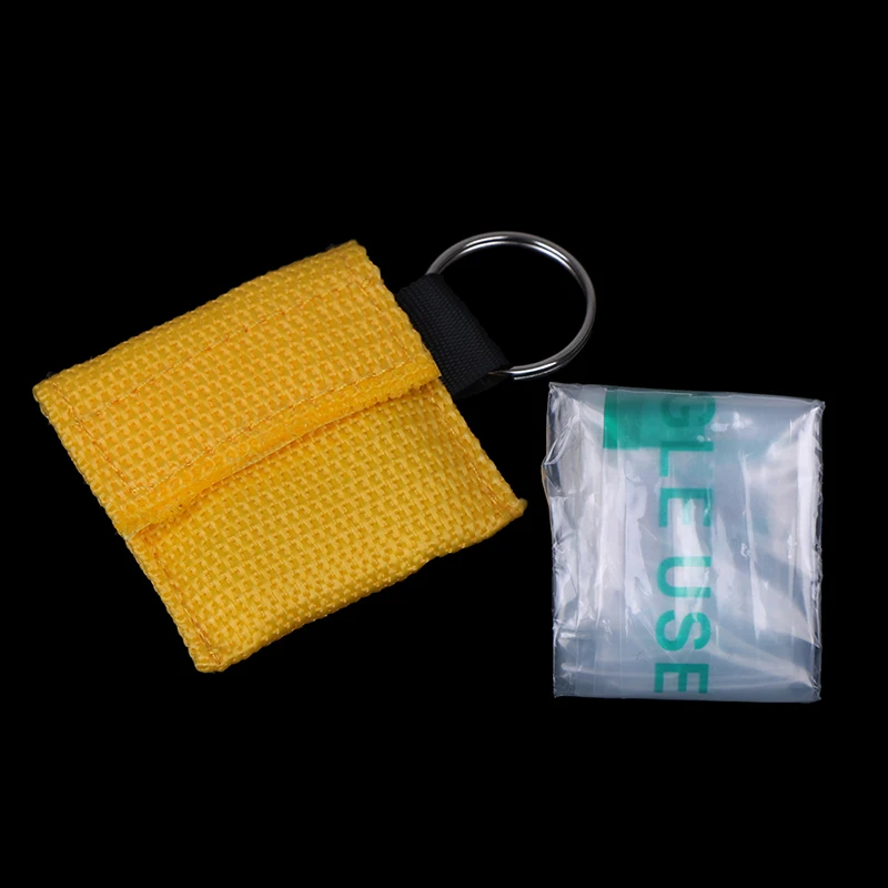 

1Pcs/lot Medical CPR Resuscitator Mask Keychain Emergency Face Shield First Aid CPR Mask for Outdoor Survival First Aid