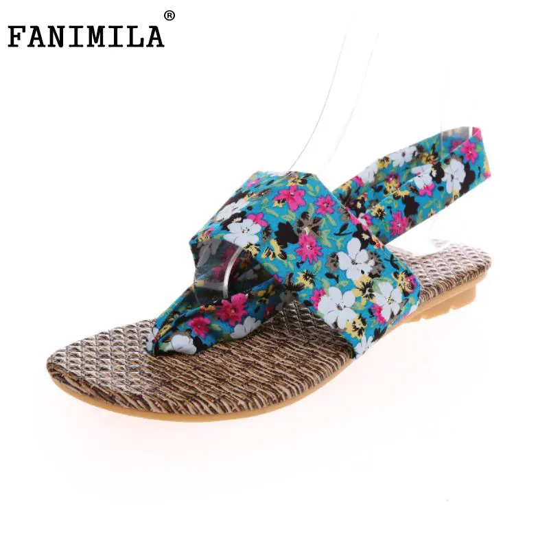 

Lady Bohemia Flats Sandals Women Floral Flip Flop Flat Sandal Summer Shoes Sexy Party Beach Vacation Soft Footwears Size 36-41