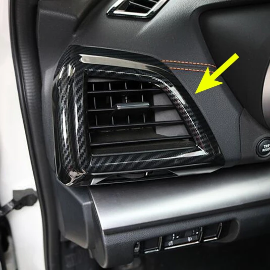 

2Pcs Faced Left Right Carbon Fiber Look Dashboard Side Air Vent Outlet Cover Overlay For 2018 Subaru XV Crosstrek Interior Trims
