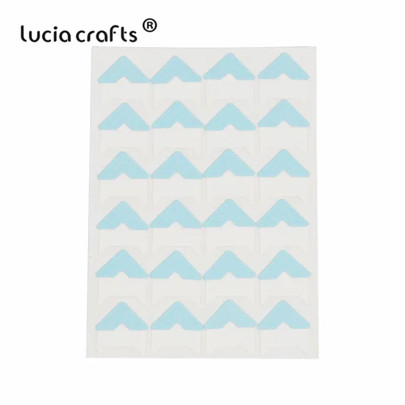 Lucia crafts(1 лист = 24 шт Угловые наклейки) Бумага для скрапбукинга DIY свадебный фотоальбом рамка Декоративные наклейки I0509 - Цвет: Blue  1sheet