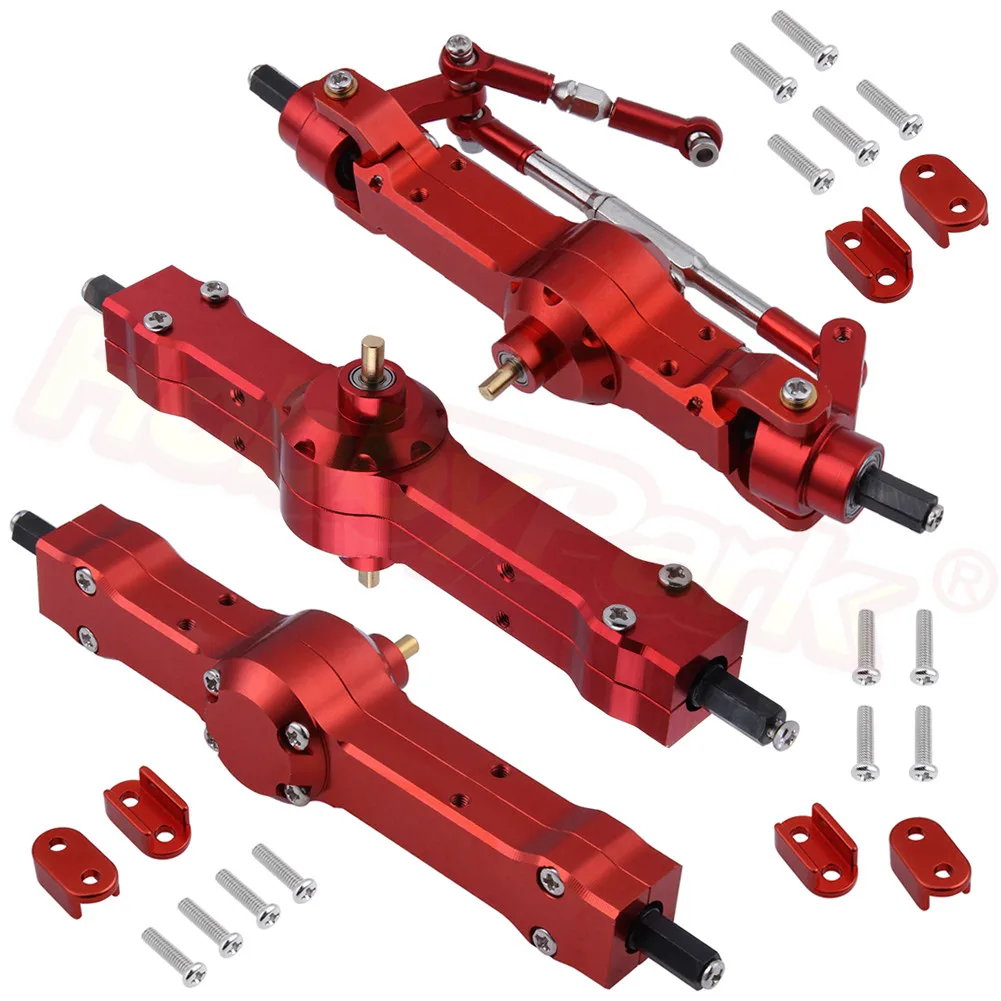 3 шт Алюминиевый металлический мост коробка передач набор собранный для WPL B-16 B16 B36 Урал 1/16 RC автомобиль военный грузовик гусеничные запасные части - Цвет: Red 7307