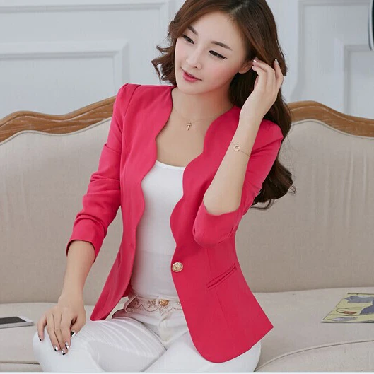 Nueva Moda 2018 del otoño del Resorte de Las Mujeres Traje Chaqueta de La Capa Sólida color señoras delgadas OL ropa de trabajo blazer feminino chaquetas mujer J1421|women suit jacket|blazer femininoblazer -