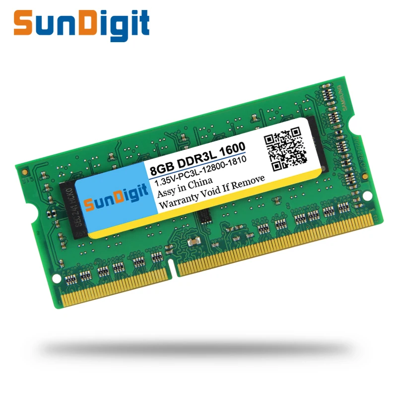 Meilleur Marque SunDigit 1.35 v Ordinateur Portable Mémoire Ram DDR3L 1333 1600 Mhz 8 GB 4 GB 2 GB pour Ordinateur Portable Sodimm Memoria Compatible avec DDR3 1066 Mhz
