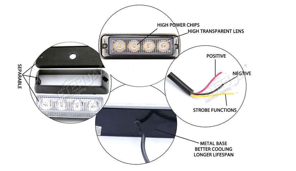 Бесплатная доставка 2 шт. 4 Вт светодиодный strobe light 4x4 offroad Мотоцикл Грузовик промышленности оборудования фермы сельского хозяйства машины