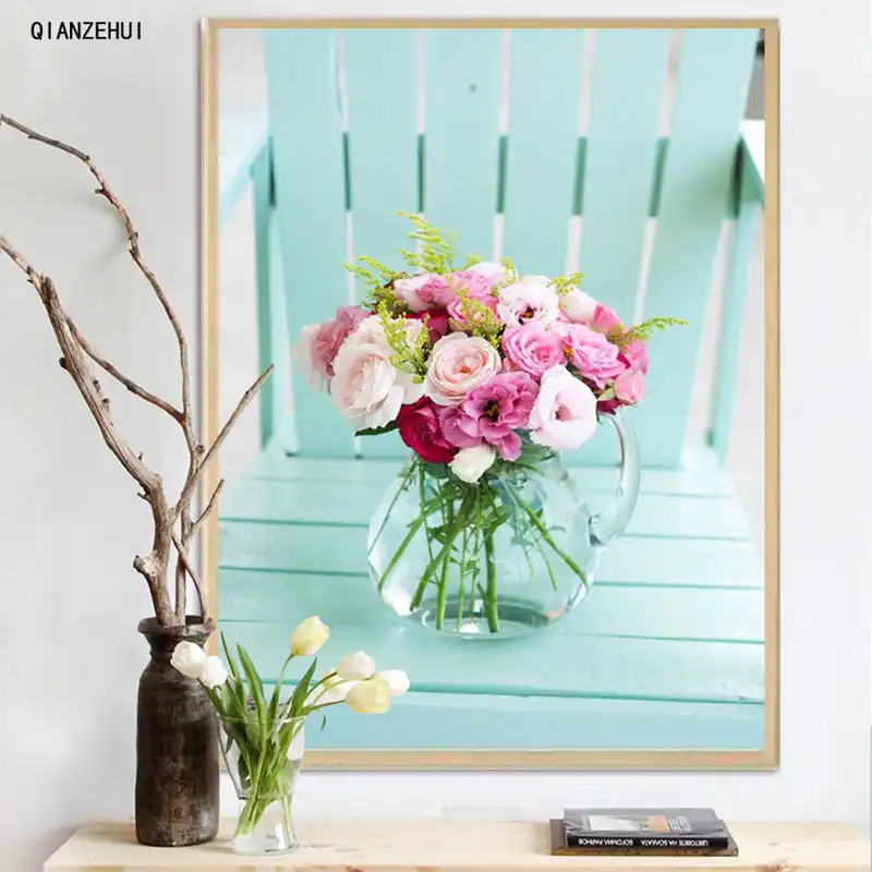 Qianzehui Diy Strass Kunststoff Handwerk Diamant Wasser Flasche Blume 2 Diamant Malerei Kreuz Stich Voller Diamanten Stickerei Aliexpress