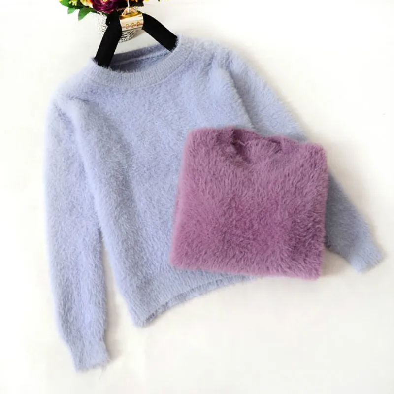 2018 new Winter&autumn Women Sweaters Pullovers Thick Solid O-neck Knitted Sweaters Women Elegant Casual Pullovers Warm Sweater