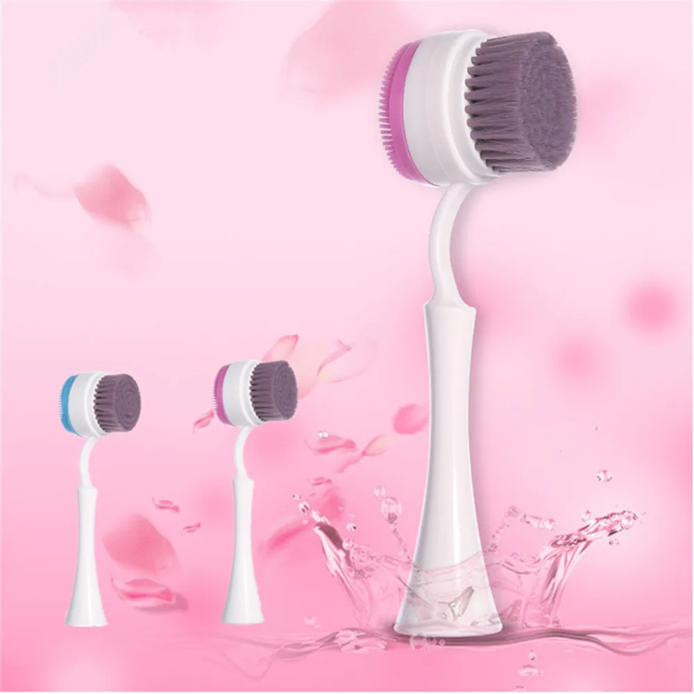 

Makeup brushes Ferramentas Double Face Skin Cleaning Brush Silicone Facial Brush Cleansing Tool Deep Clean face exfoliator