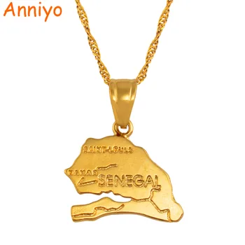

Anniyo the republic of senegal map pendant necklaces afrika women girl gold color jewelry africa items #200510
