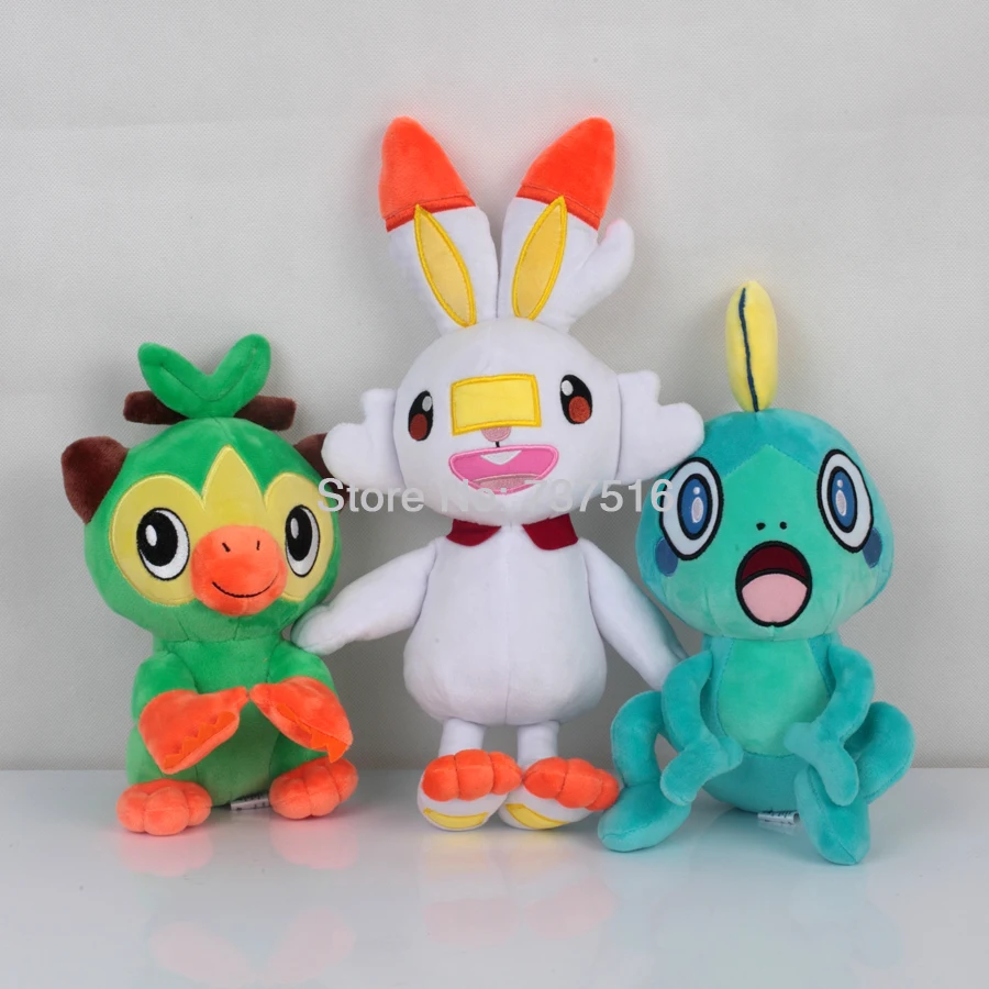 Новое поступление Аниме Супер Эволюция Scorbunny Sobble Greninja Gekoga Grookey Плюшевая Кукла
