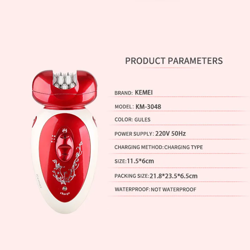 Электрический эпилятор Kemei 3 в 1 перезаряжаемая многофункциональная Женская