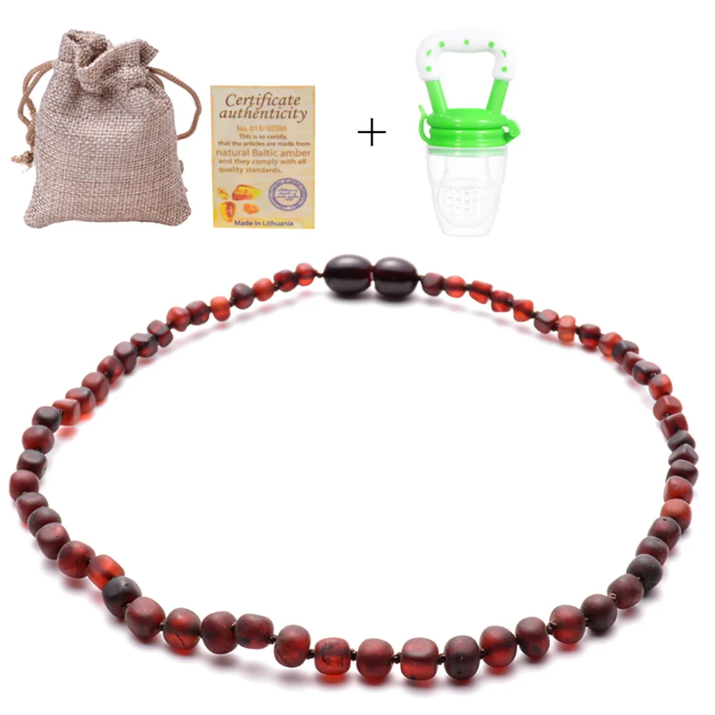 

Baby Natural Drooling Jewelry Anti-Flammatory Oval Pain Reduce Infant Teething Amber Beads Necklace Baltic