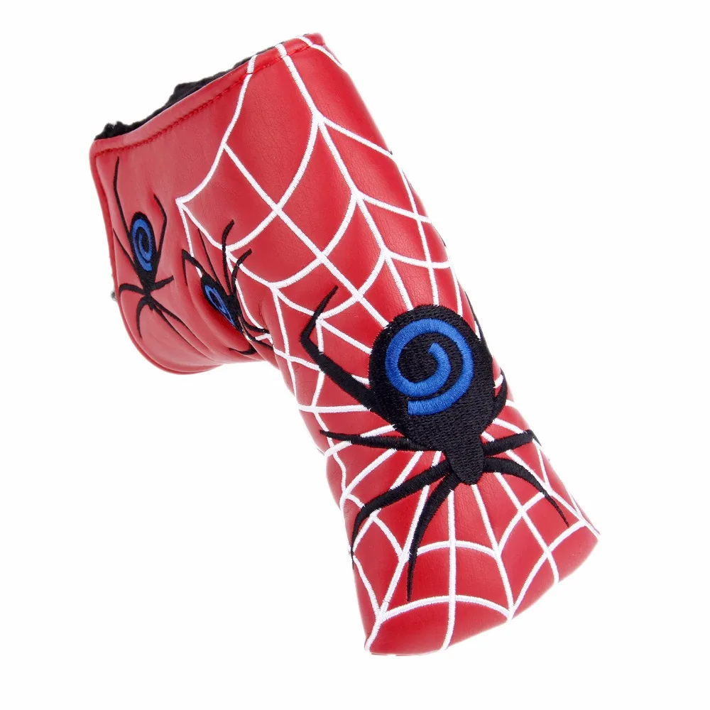 Spider Embroidery Golf Putter Headcover PU Leather Putter Club Protect Cover for Blade 4Colors Spider Embroidery Golf Putter Headcover PU Leather Putter Club Protect Cover for Blade 4Colors