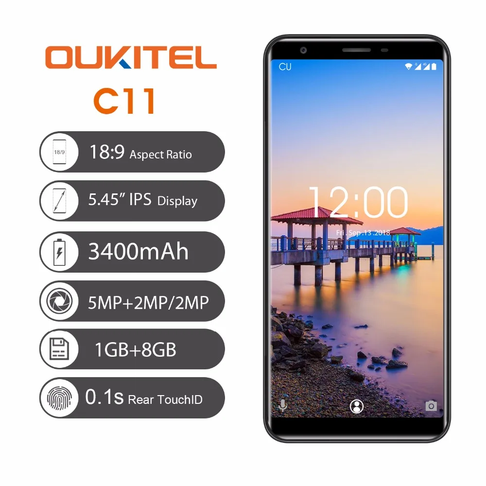 OUKITEL C11 Pro 4G мобильный телефон с функцией 5 дюймов 18:9 Дисплей Android 8 1 4 ядра 3g
