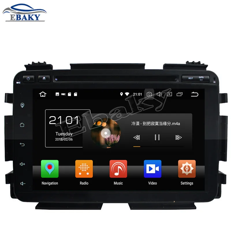 Discount NaviTopia 8inch 4GB RAM 64GB ROM Octa Core Android 9.0 Car DVD Player For Honda HRV 2015 VEZEL 2015/GPS 4