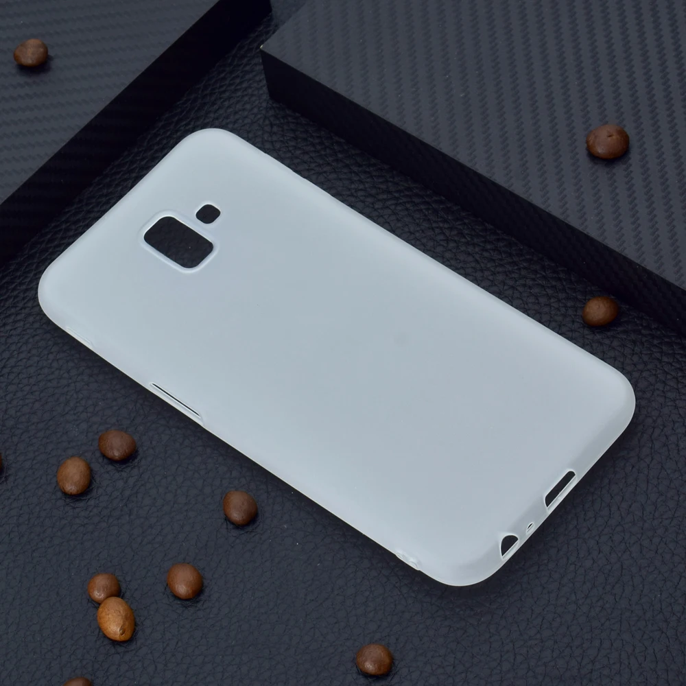 Sunjolly для Samsung Galaxy J6 Plus однотонный Мягкий ТПУ чехол телефона силиконовый розовый